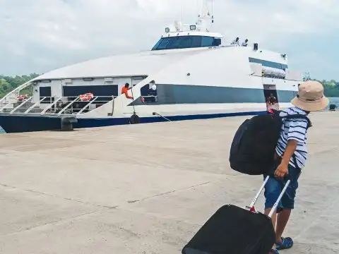 Young Boy with Cruise Luggage; Courtesy of diy13/Shutterstock.com