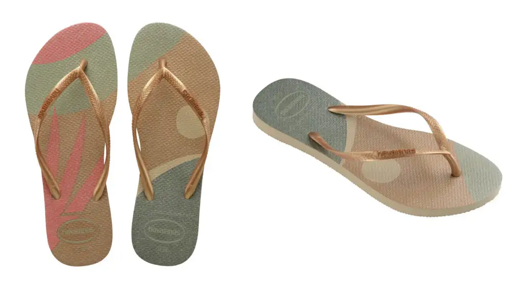 Two views from Havianas Slim Palette Flip Flop