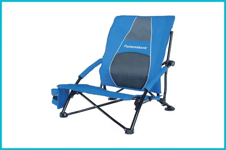 Courtesy of Amazon Strongback Low Gravity Beach Chair with Built-in Lumbar Support